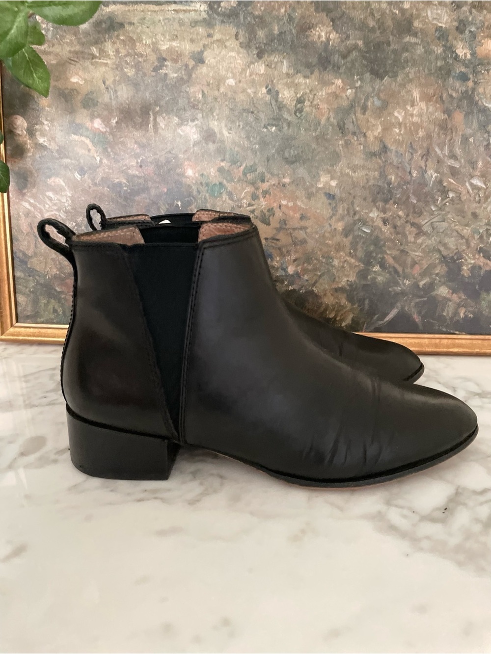Madewell‎ Carina Black Leather Ankle Boots Womens size 8.5 - Picture 5 of 8